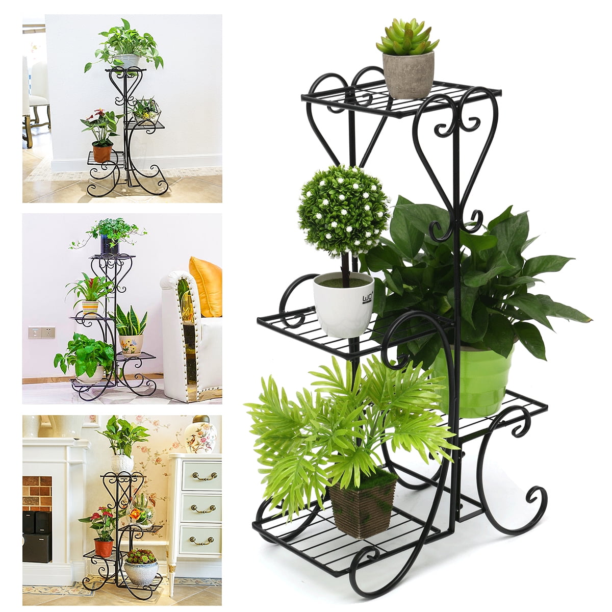 31 Inch 4 Tier Stainless Steel Plant Stand Rack，Planter Flower Pot