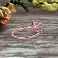 thumbnail image 5 of 1.75 Carat Morganite Engagement Ring With Diamond Moissanite in 10k Rose Gold Art Deco 6mm Princess Cut Pink Morganite Ring, 5 of 6