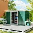 thumbnail image 2 of Outsunny 9'x4' Garden Storage Shed Galvanized Steel Tool House, Dark Green, 2 of 10