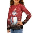 thumbnail image 2 of Jiueut Christmas Cute Tops for Girls 5-6 Snowman Snowflake Shirt Toddler Girl Oversized Sweatshirts Long Sleeve Shirts Crewneck Xmas Hoodies Casual Loose Pullover Tops, 2 of 7