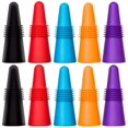 thumbnail image 1 of Lot de 10 bouchons de vin,en silicone réutilisables pour bouteille de boisson avec bouchon en liège pour garder le vin frais – Rouge, bleu, orange, violet, noir Rojo Verde MX-0133811FYD, 1 of 4