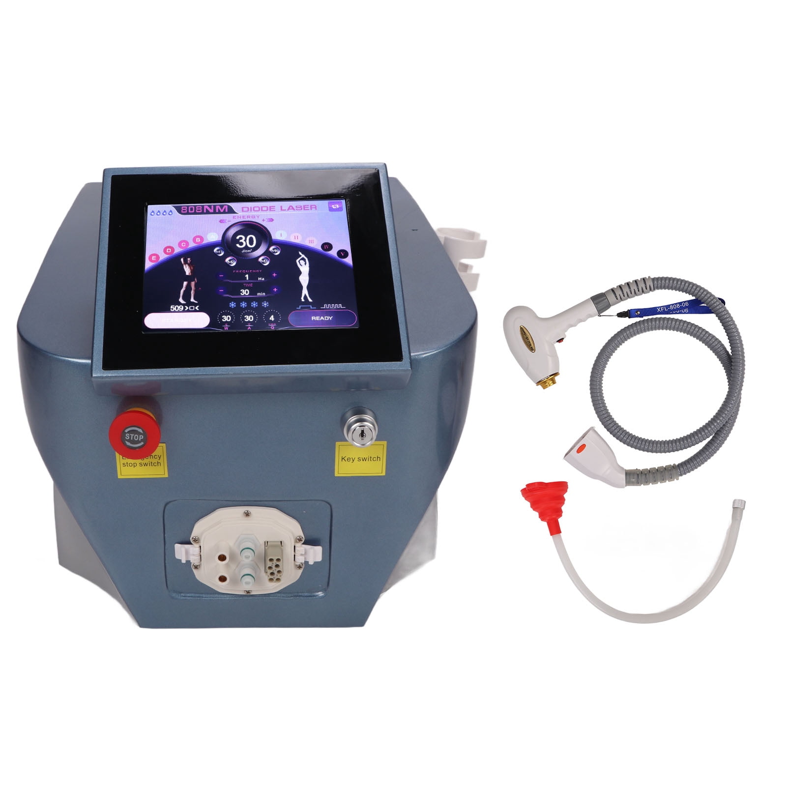 Hair Remover System, Reliable Shrink Pores 3 Wavelength Touching Screen Hair Removal Device Prevent Tissues Damage Permanent  For Beard US Plug 110V