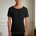 thumbnail image 2 of Mens Sheer Mesh Short Sleeve T Shirts See Through Summer Lightweight Tees Black XXL, 2 of 6