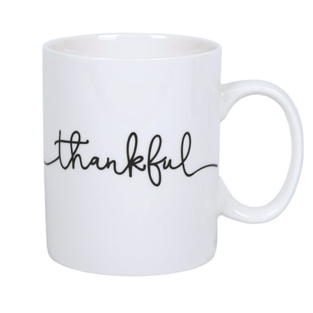 

Thankful Script Design White 15 Ounce Ceramic Coffee Mug