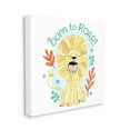 thumbnail image 2 of Stupell Industries Born To Roar Saying Yellow Lion Simple Botanicals Paintings Gallery-Wrapped Canvas Print Wall Art, 30x30, by Heather Strianese, 2 of 5