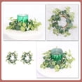 thumbnail image 4 of 2 Pcs Candle Rings, Artificial Eucalyptus Leaves Wreaths Candle Rings, Small Boho Wreaths, Mini Wreath Candlestick, Wreath Decoration for Table, Green (3.14inch Ring Diameter), 4 of 9
