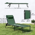 thumbnail image 3 of Outsunny Folding Lounge Chair, Chaise Lounge with Headrest, Green, 3 of 10