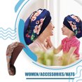 thumbnail image 3 of Impresión de coches de seda Lissom Diseño floral Moda Multicolor Suavidad Multicolor Headwee Headwrap Turbans Satin Caps de dormir Café Inevent AP008220-04, 3 of 6