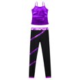 thumbnail image 3 of Miaeowve Kids Girls 2 Piece Summer Outfit Gym Yoga Dance Workout Sets Sleeveless Metallic Tank Top Purple 10, 3 of 6