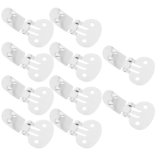 EeaseMX 10 pinzas para zapatos en blanco de acero inoxidable, accesorios para manualidades DIY (32 mm x 20 mm)