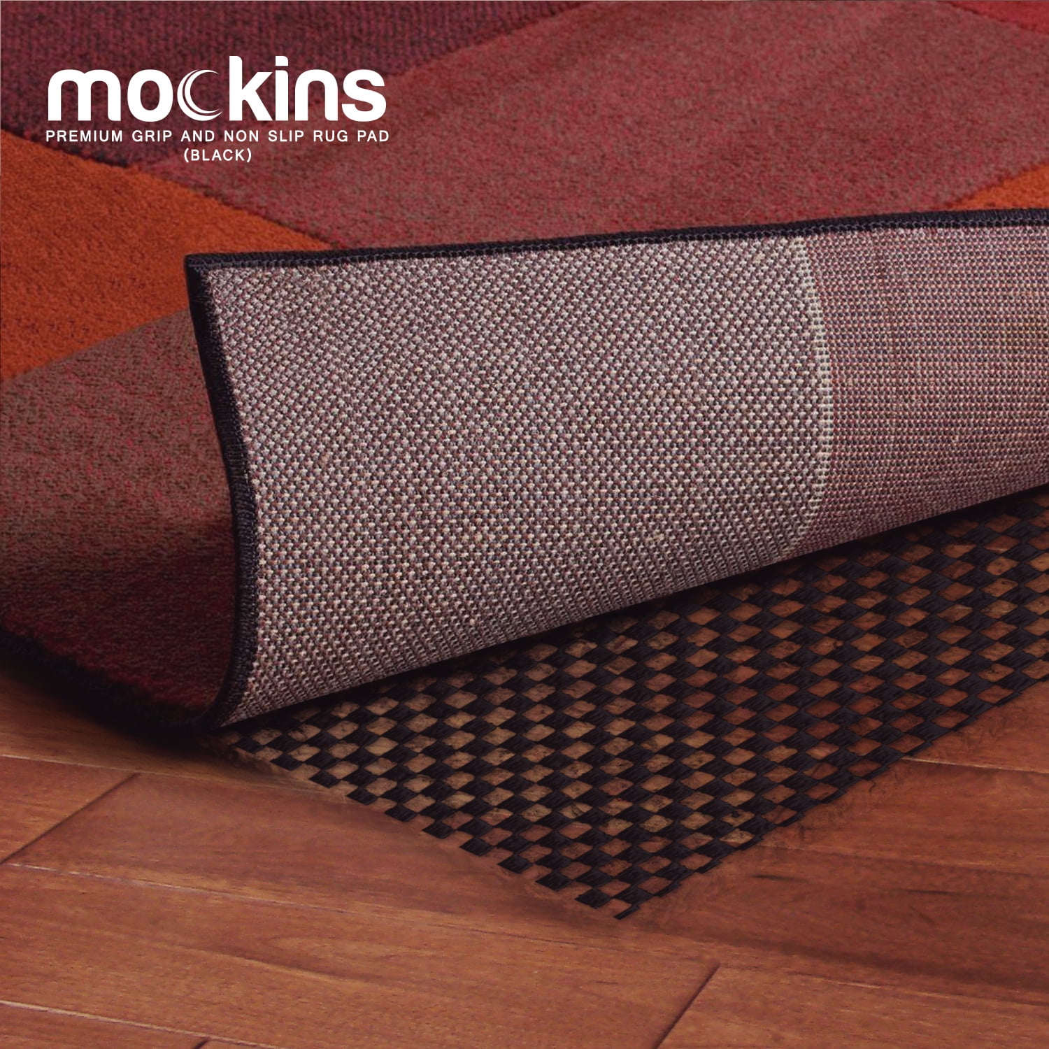 Mockins Black Non Slip Premium Grip Rug Pad 8' x 10' Customizable