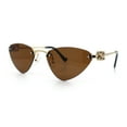 thumbnail image 5 of Womens Luxury Fashion Rimless Triangular Designer Sunglasses Gold - Brown, 5 of 8
