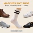thumbnail image 6 of 6 Pairs Crew Socks for Women Striped Cotton Causal Arch Support Soft Breathable Socks 5-10, 6 of 6