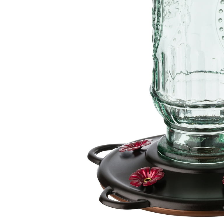 バードモア BIRDMORE More Birds Vintage Glass Hummingbird Feeder, 20 Oz, 5 Ports