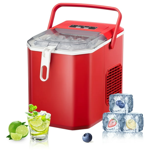 KISSAIR Countertop Ice Maker Portable Ice Machine, Basket Handle, Self