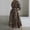 *Khaki, variant on ClodeEU Women's Leopard Print Long Sleeve Lapel Midi Dress,Casual A Line Tunic Shirt Dress with Pockets Coffee,Women's Plus L