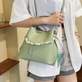 thumbnail image 2 of Stylago Women Leather Bucket Tote Bags with Ribbon Fashion Shoulder Purses Versatile Crossbody Bags Ladies Zipper Handbag Green, 2 of 6