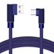 thumbnail image 3 of Cable USB de doble codo 2A Datos de sincronización Cable de carga de alta velocidad tejido de nailon TPE para Android / IOS / Type-C Inevent DZ3746-25, 3 of 7