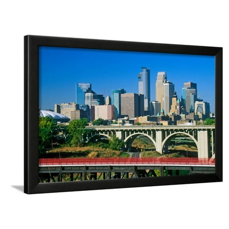 Morning view of Minneapolis, MN skyline Framed Print Wall