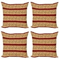 thumbnail image 1 of Ambesonne African Throw Pillow Cover 4 Pack, Native Culture, 24", Ruby Peach Black, 1 of 2