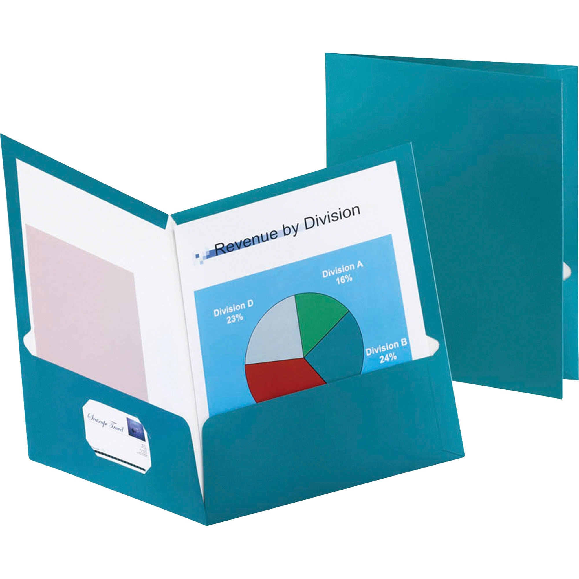 Oxford, OXF5049561, Metallic Two Pocket Folders, 25 / Box, Teal