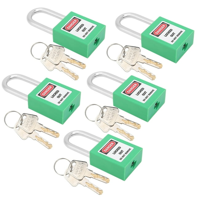 , Insulated Lockout 5Sets With 10 Keys Writable Label For Construction Sites Green,Purple