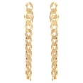 thumbnail image 2 of JS Jessica Simpson Women’s Gold Plated Sterling Silver Curb Chain Earrings, 2 of 5