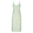 thumbnail image 4 of Summer Saving Wycnly Formal Dresses for Women Sexy Slim Spaghetti Strap Beach Party Cami Long Dresses V-Neck Sleeveless Floral 2024 Summer Maxi Dress Green XL, 4 of 6