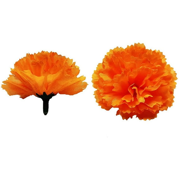Marigold Flower Heads Bulk, 400Pcs Heads for Garlands Crafts, Silk Marigold Flowers, Orange