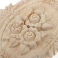 thumbnail image 4 of Oval Wood Furniture Appliques and Onlays Carved Wooden Carving Decal 13x9cm, 4 of 6
