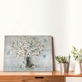 thumbnail image 4 of Rustic Flower Wall Art Farmhouse Bathroom Decor White Blossom Floral Canvas Painting Prints Bathroom Pictures for Wall Modern Artwork Home Decoration for Bathroom Bedroom Office 16"x12", 4 of 6