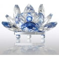 thumbnail image 1 of 5" Blue Crystal Lotus Flower – Glass Home Decor for Feng Shui with Clear Reflection, 1 of 4