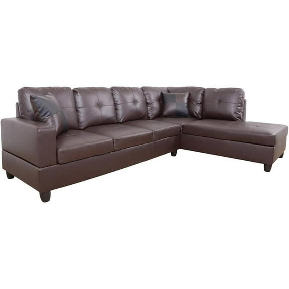 Lifestyle Furniture Leisly Right-Facing Sectional Sofa Set in Chocolate/Brown