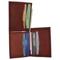 Cowhide Leather Slim L Shape ID Card Holder Bifold Wallet 1309 CF