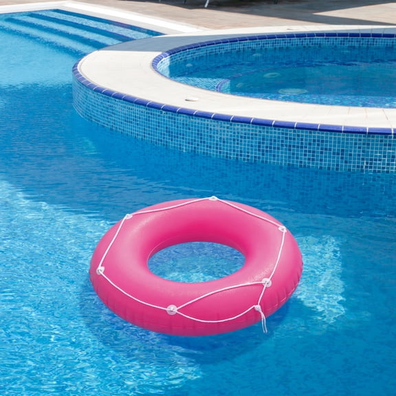 Swim Central 47" Inflatable 1-Person Swimming Pool Inner Tube with Perimeter Rope - Pink