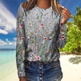 thumbnail image 2 of CEHVOM Blouse Mode Femme Ample Manches Longues Col Rond T-Shirt Imprimé Noël Liquidation, 2 of 4
