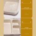 thumbnail image 6 of JeashCHAT Bento Lunch Box, 3 Compartments Plastic Lunch Containers, Reusable Meal Prep Containers with Lids, Bento Box Divided Picnic Box, 9.3'' x 6.1'' x 2.2'', Beige, 6 of 6