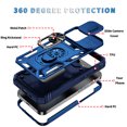 thumbnail image 3 of ELEHOLD Rugged Case for iPhone 16e 2025,Heavy Duty Hybrid Camera Lens Protector 360° Rotation Ring Holder Card Slot Kickstand Function Anti-Slip Shockproof Case,Blue, 3 of 9