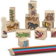 thumbnail image 4 of Melissa & Doug Stamp-a-Scene Stamp Set: Rain Forest - 20 Wooden Stamps, 5 Colored Pencils, and 2-Color Stamp Pad, 4 of 10