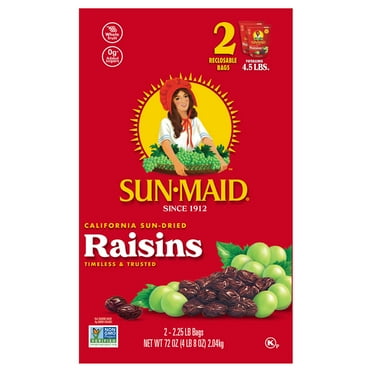 Sun-Maid California Sun-Dried Raisins, 60 Ounce Club Pack Snacks, 2-30 ...