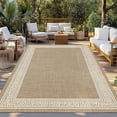 thumbnail image 2 of Cream Greek Key Outdoor Rug 3x5 Ft - Reversible Patio Rug Outdoor Camping Rugs, Geometric Greece Ancient Rustic Washable Indoor Outdoor Area Rugs, Non-Slip Outdoor Carpet Runner for Deck/Porch, 2 of 8