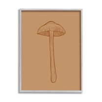 Stupell Industries Botanical Mushroom Outline Nature Graphic Art Gray Framed Art Print Wall Art, Design by Ziwei Li