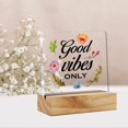 thumbnail image 4 of Good Vibes Only Desk Decor Acrylic Desk Sign Positive Acrylic Plaque Home Office Desk Shelf Decoration 4x4 Inch, 4 of 4