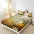 thumbnail image 4 of Manfei Cartoon Halloween Ghost Full Size Sheets,Autumn Flower Floral Bed Sheets,Orange White Sheet Sets For Teens,Microfiber Bedroom Decor,4 Pieces, 4 of 7