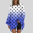 thumbnail image 2 of hxobax Oversized Pullover Shirts Dress for Womens Fashion Gradient Polka Dot Long Sleeve Tunic Tops, 2 of 5