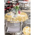 thumbnail image 4 of Outdoor Tablecloth with Umbrella Hole & Zipper, Yellow Coastal Starfish Round Tablecloth 60 Inch, Summer Coral Shell Nautical Beach Patio Table Cover Waterproof Table Cloth for Picnic/Party, 4 of 7