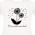 thumbnail image 4 of Inktastic I'm a Wish Come True Dandelion in Black Boys or Girls Long Sleeve Baby Bodysuit, 4 of 5
