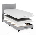 thumbnail image 5 of Furinno Pessac Fabric Upholstered Bed Frame with Wooden Slat Support, Twin XL, Glacier, 5 of 6