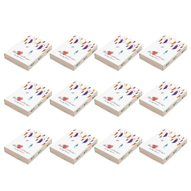 Caja de 12 Uds de cajas de Chocolate Vintage Qarigey estampado de marmoleado de caramelos Pluma blanca