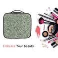 thumbnail image 6 of FORMRS Travel Makeup Bag Large Capacity Train Case Cosmetic Organizer with Adjustable Dividers, Retro Green Abstract, 6 of 8